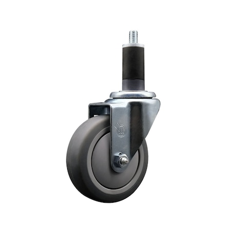 Service Caster 4'' Thermoplastic Rubber Wheel Swivel 1-1/4'' Expanding Stem Caster SCC-EX20S414-TPRB-114